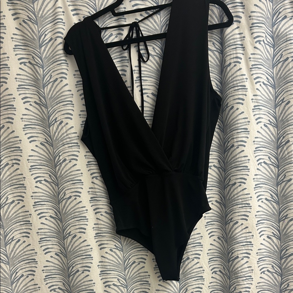 Black V-Neck bodysuit BCBG